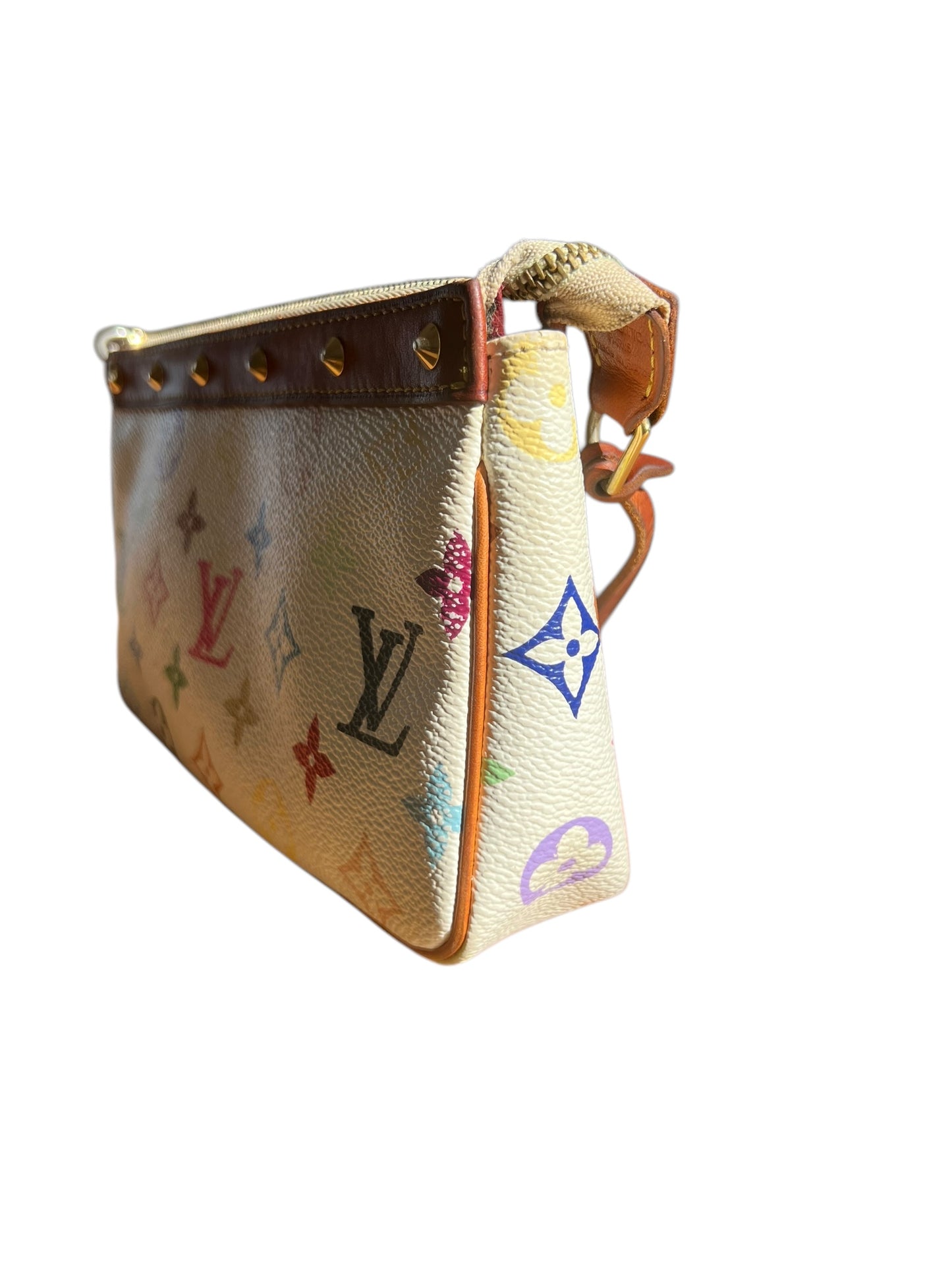 Louis Vuitton x Takashi Murakami White Multicolour Pochette Accessoires 2000s