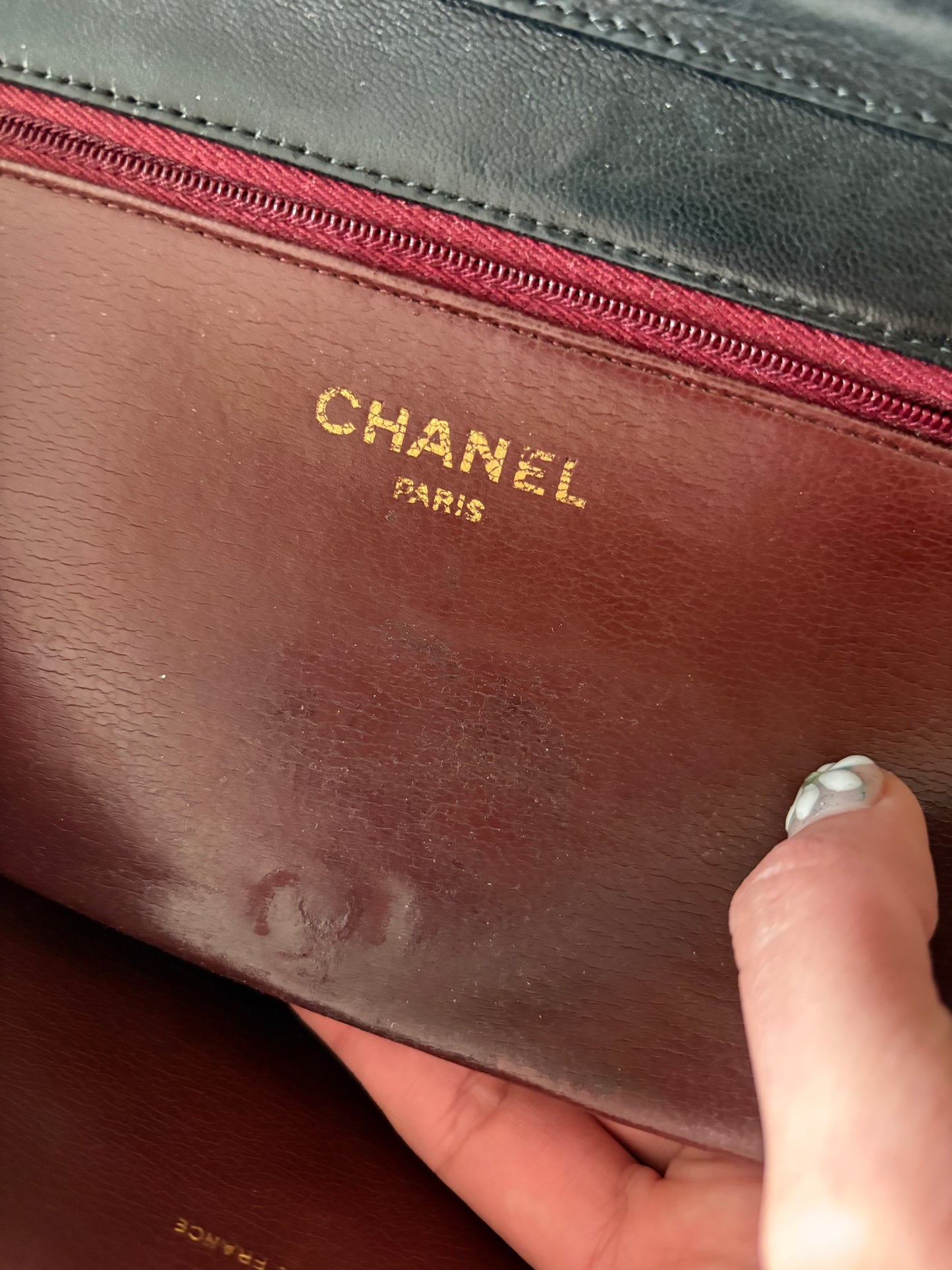 Chanel Classic Vintage Flap Black Lambskin Leather Shoulder Bag