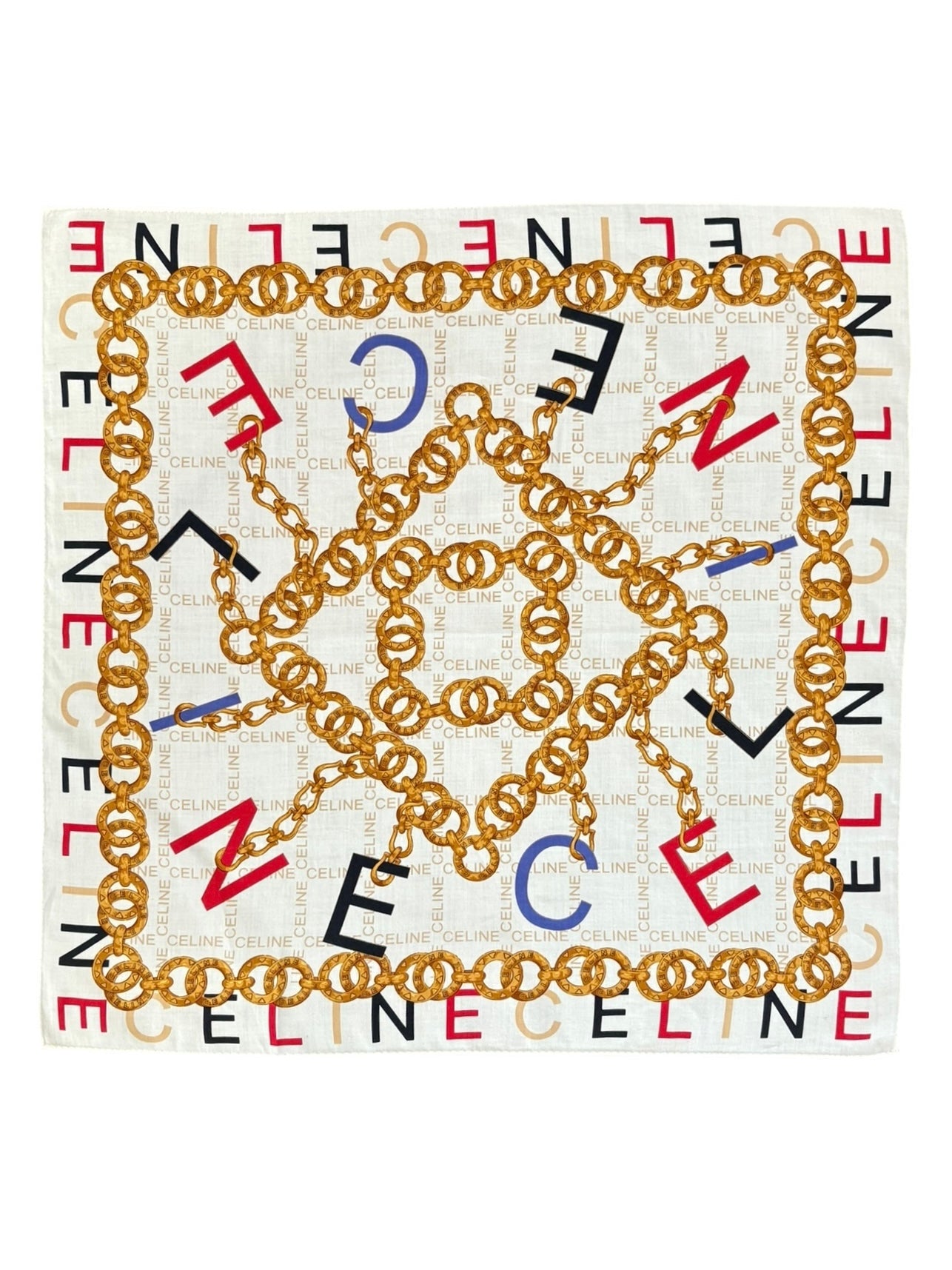 Celine Chain Scarf White