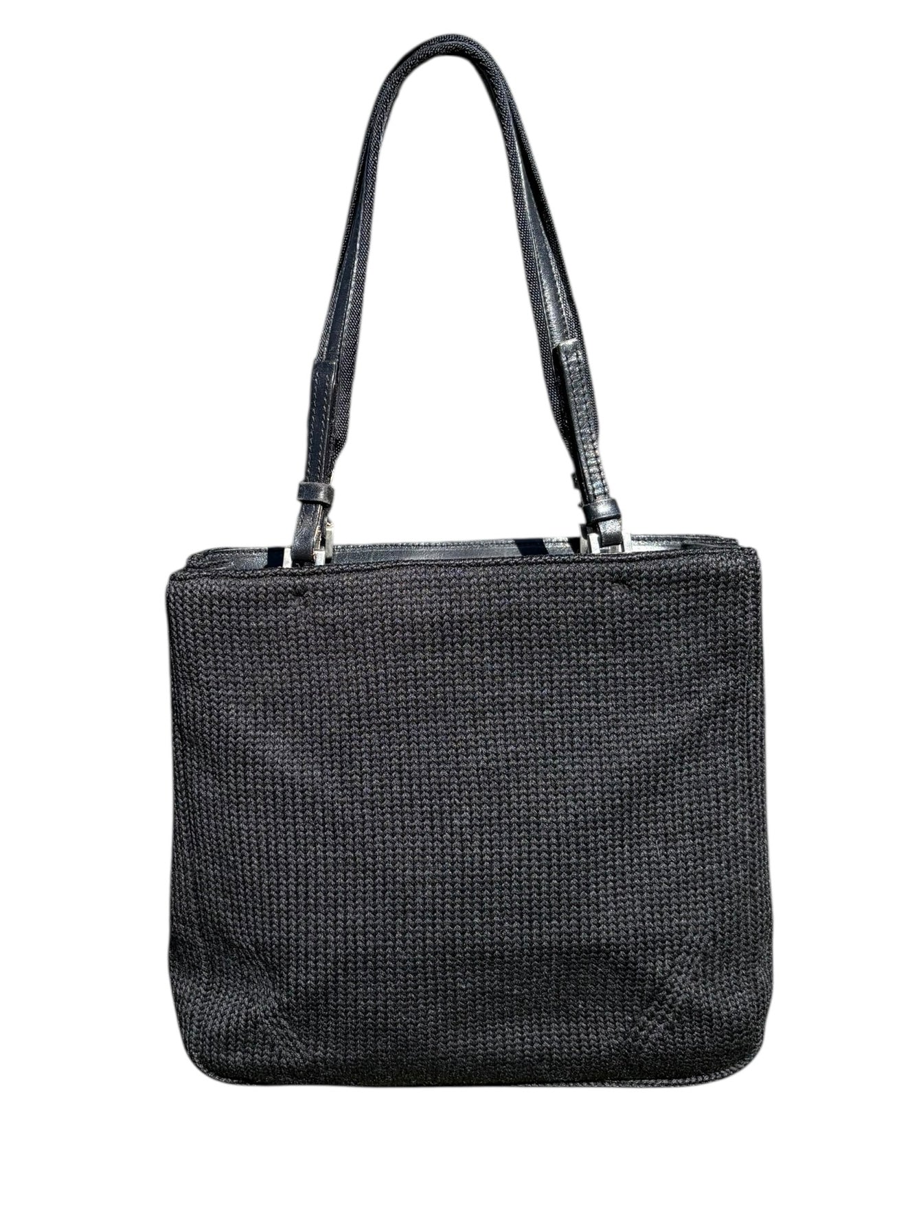 Prada Knit Shoulder Tote Bag Black