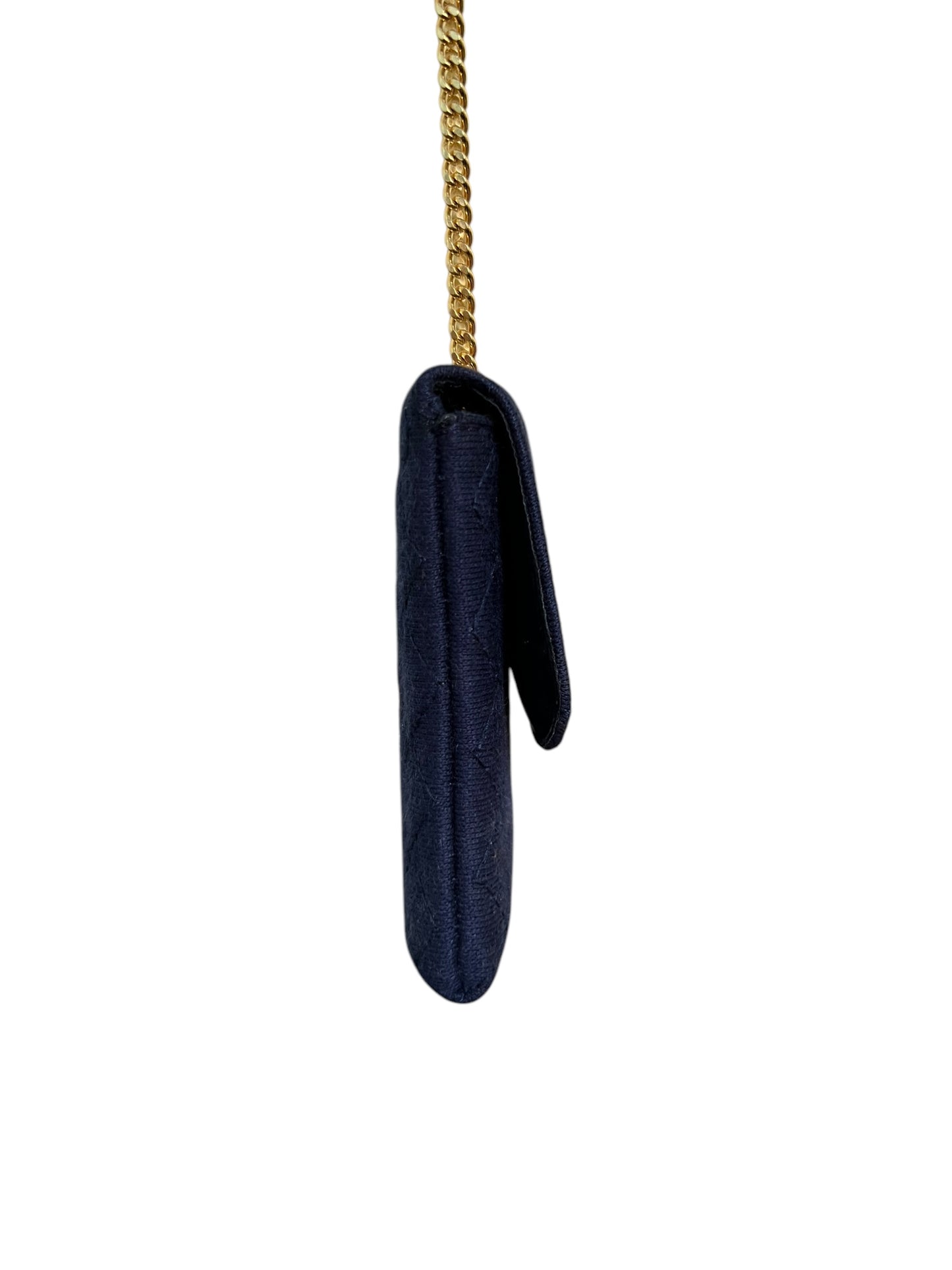 Chanel Chain Pouch Jersey Navy