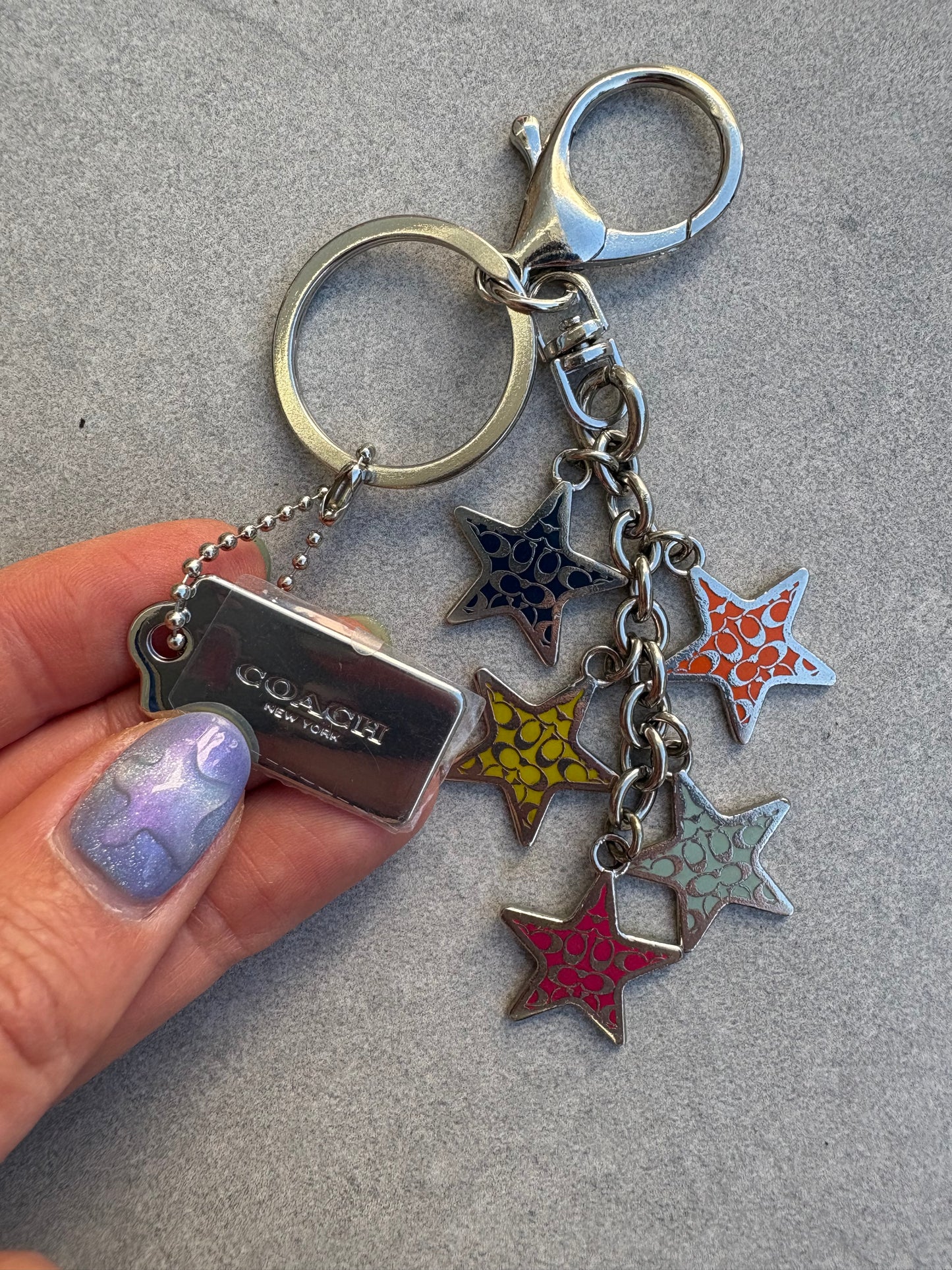 Coach Multicoloured Star Keyring