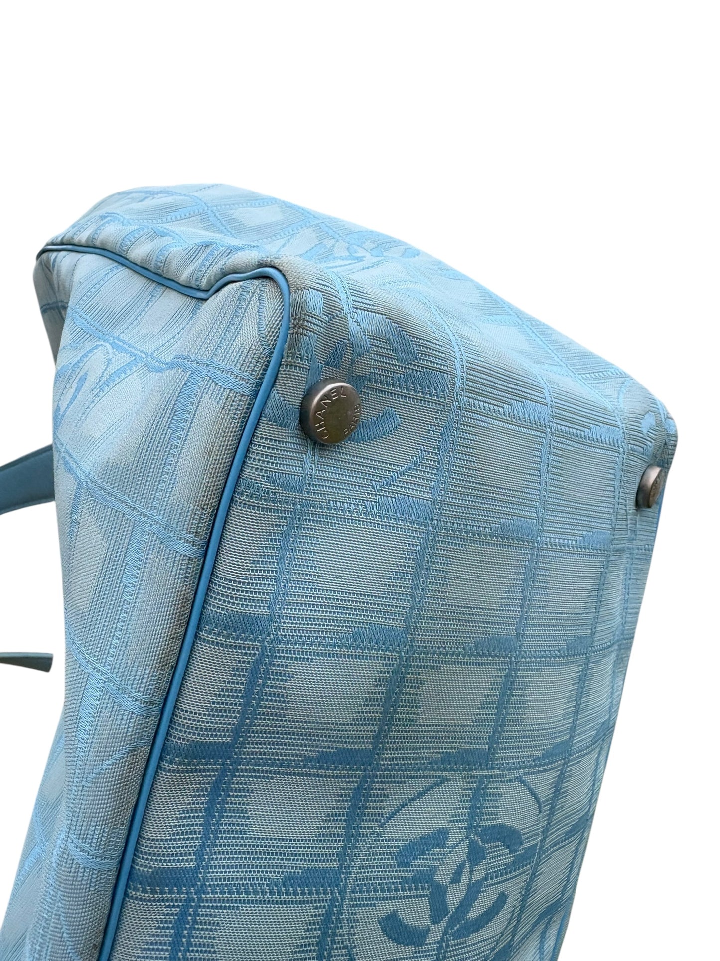Chanel Blue CC Travel Line Tote Bag