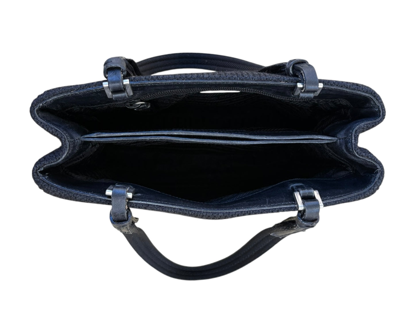 Prada Knit Shoulder Tote Bag Black