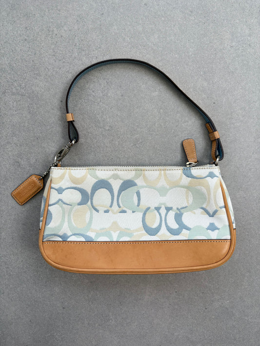 Coach Signature Demi Blue Optic Shoulder Bag Rare