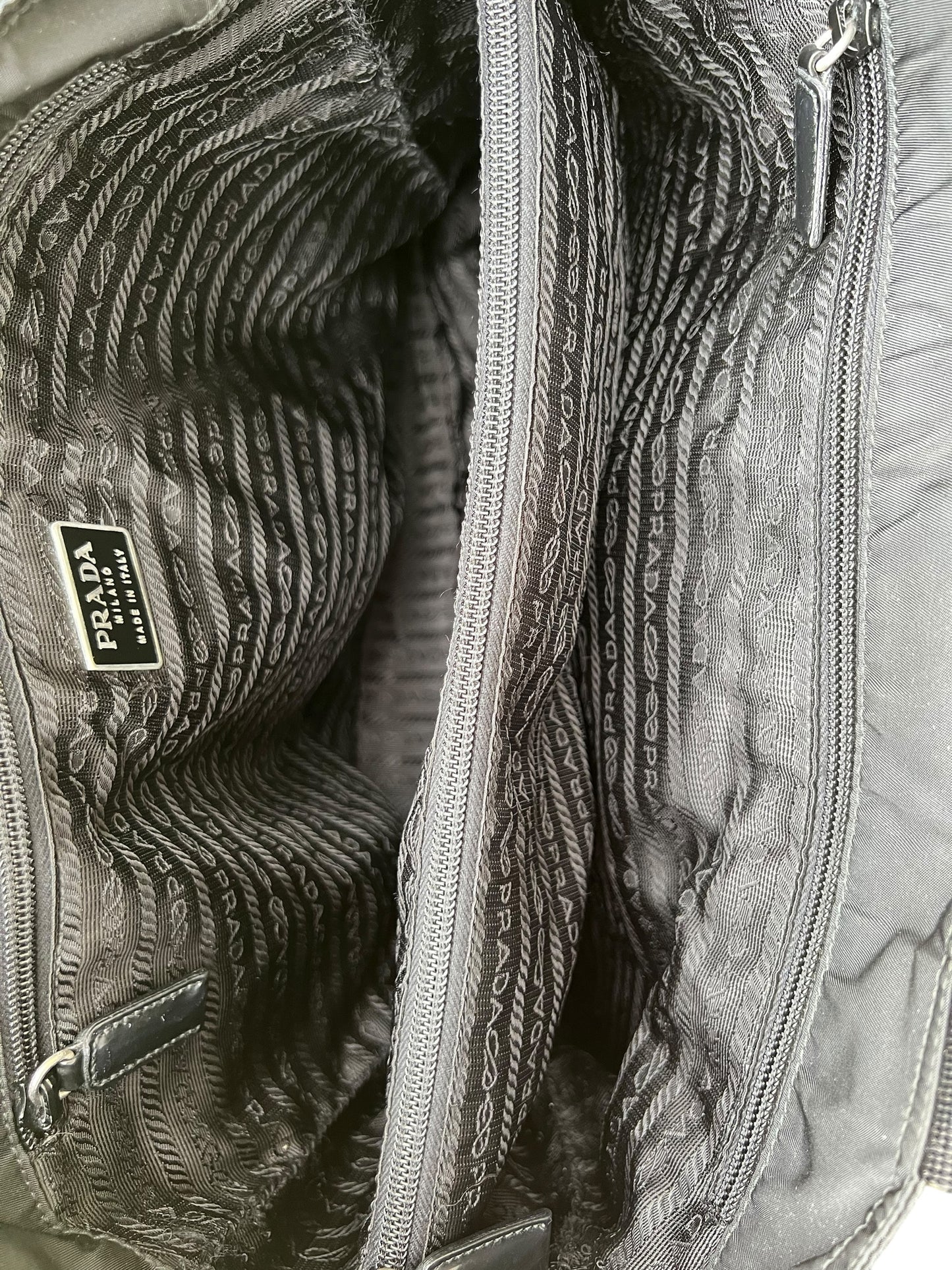 Prada Black Nylon Shoulder Tote Bag