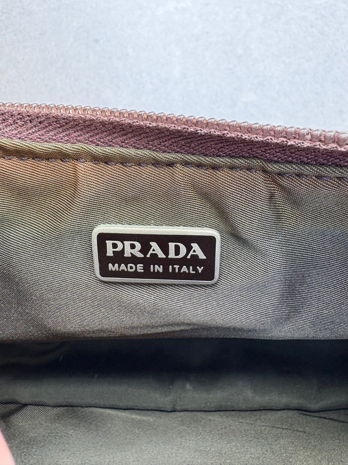 Prada Brown Re-edition 2000 Wool Bag