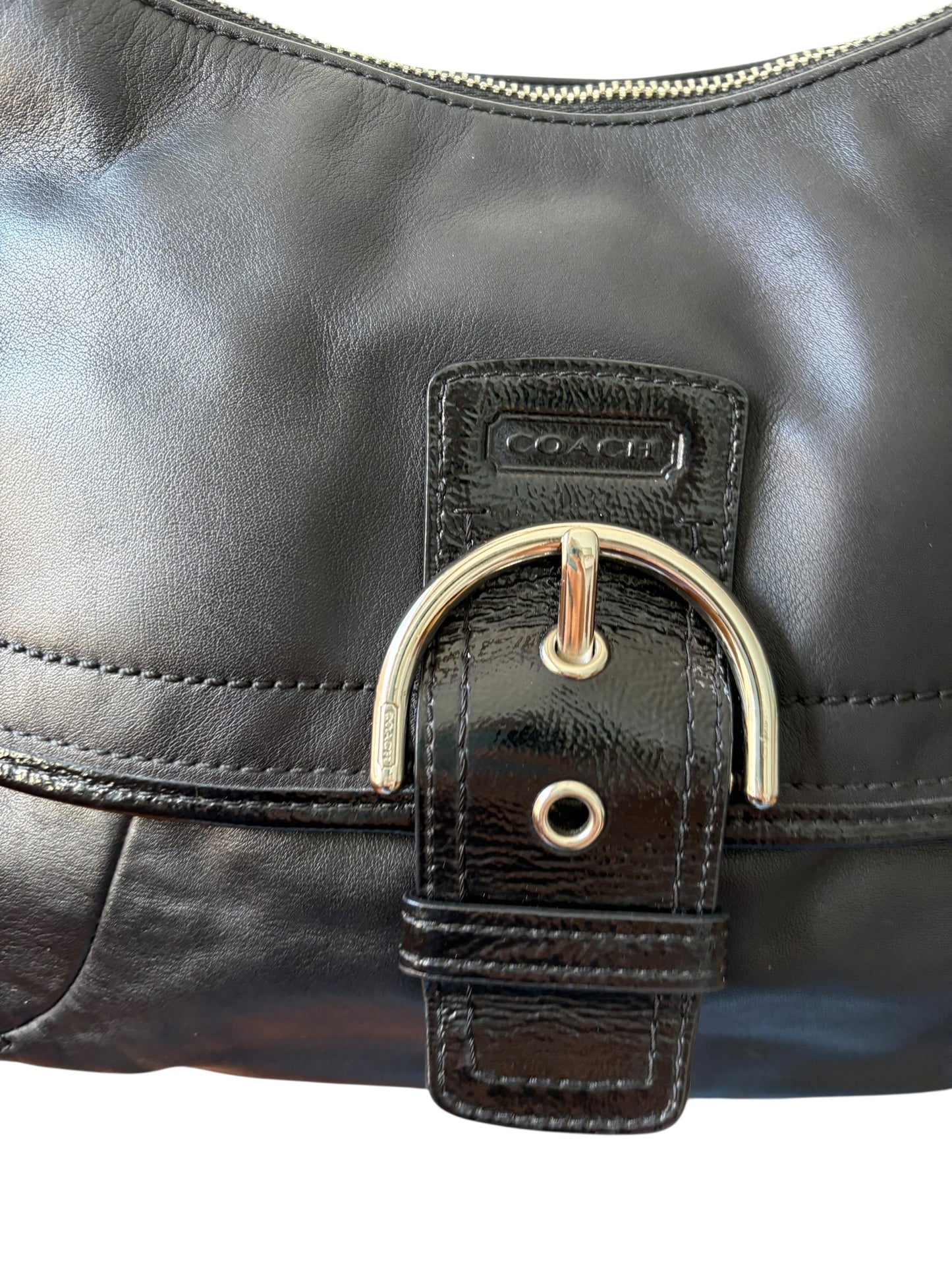 Coach Soho Buckle Black Leather Shoulder Bag