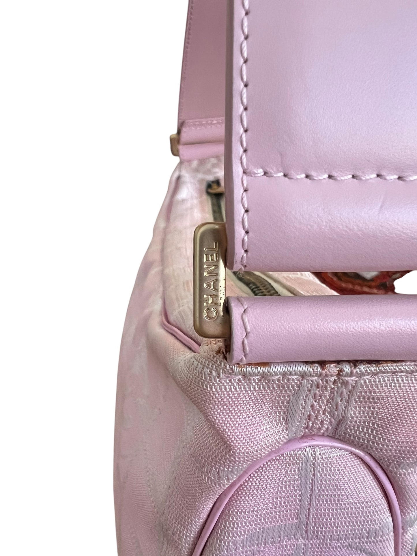 Chanel Pink Travel Line Shoulder Bag 2000s