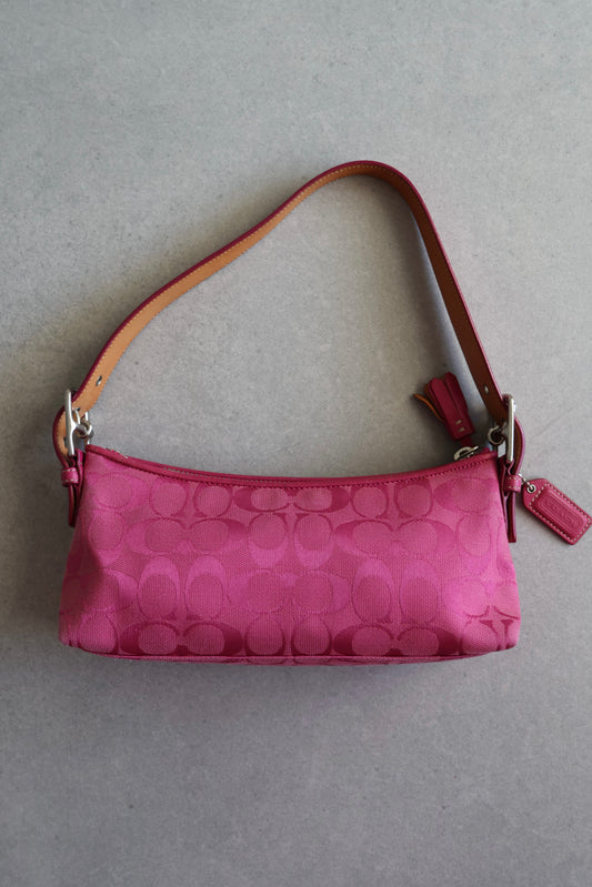 Coach Demi RARE Pink Baguette Shoulder Bag