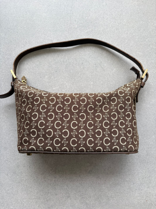 Celine Brown Monogram Macadam Shoulder Bag