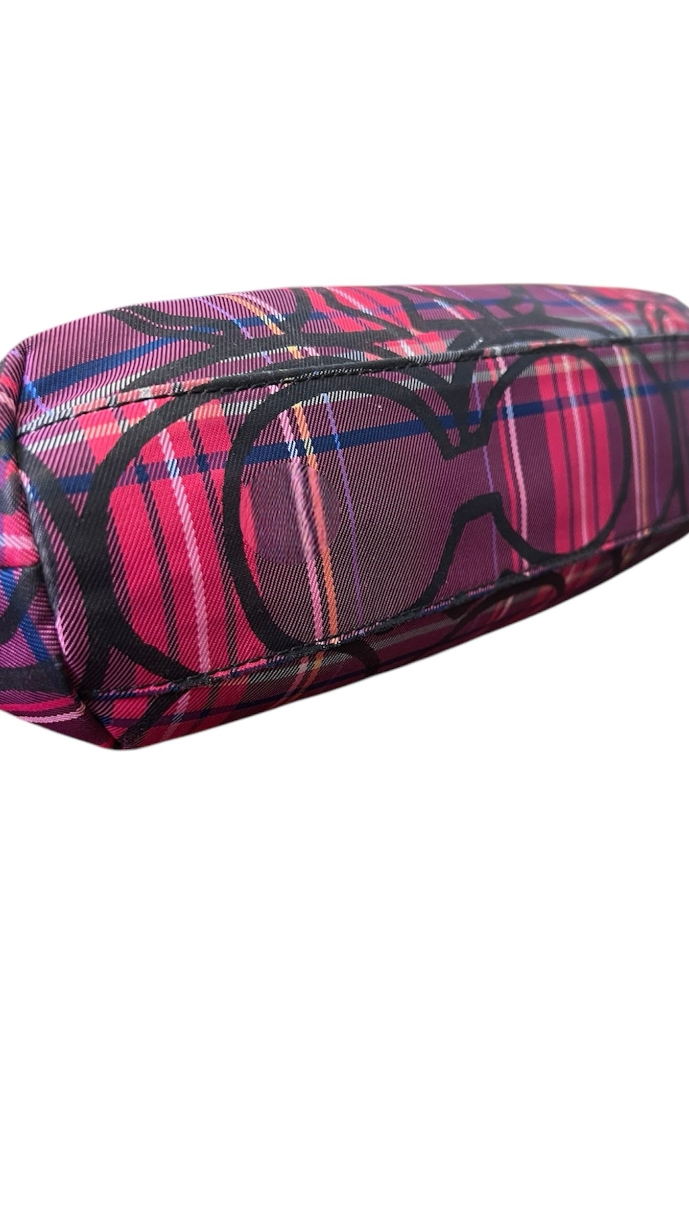 Coach Poppy Berry Tartan Plaid Shoulder Bag