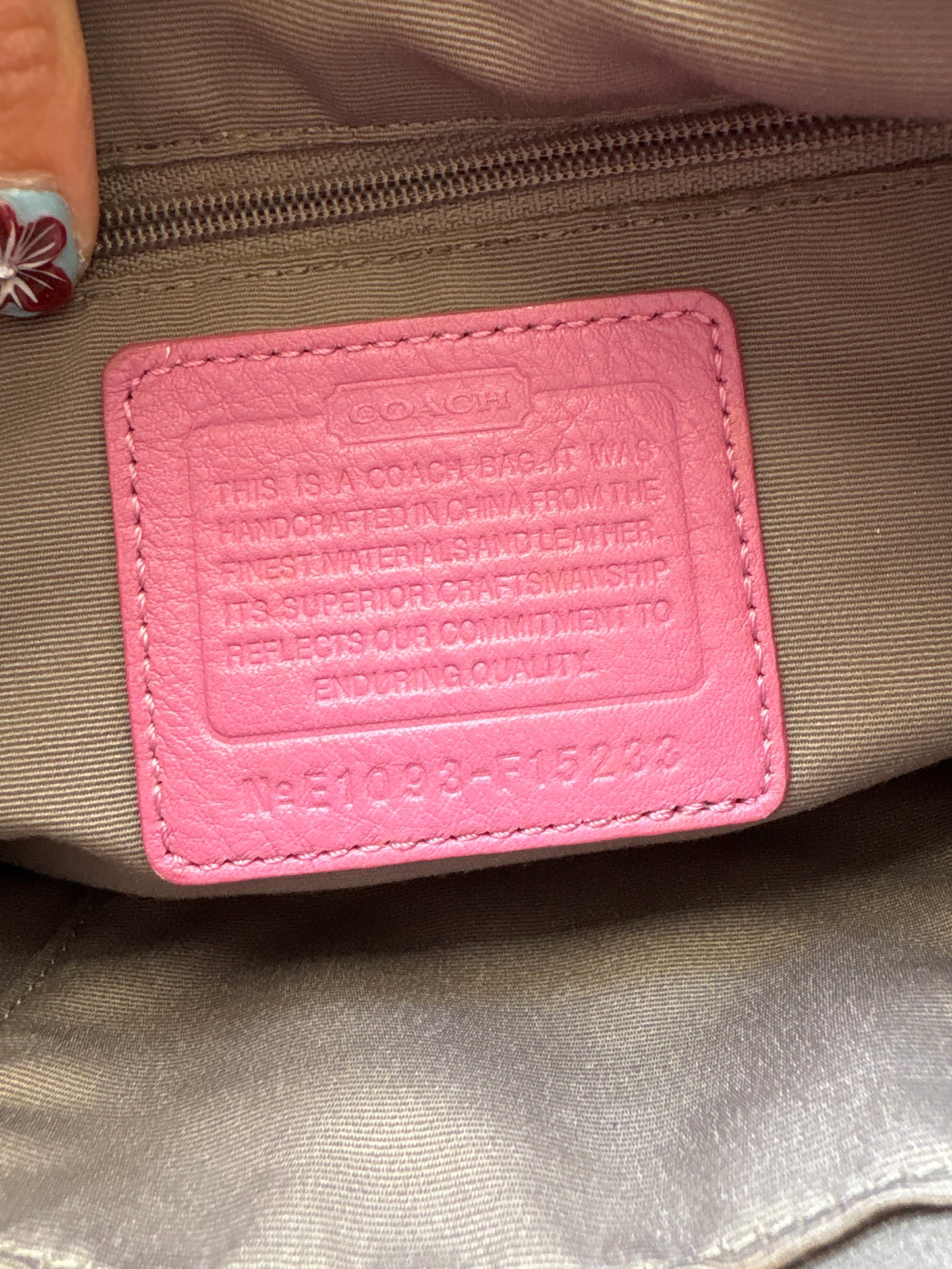 Coach Pink Monogram Shoulder Bag
