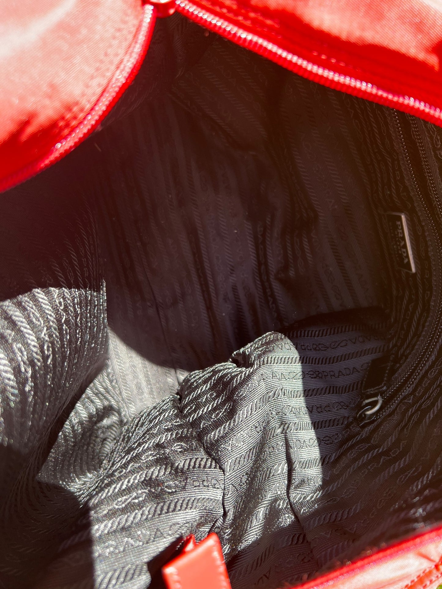 Prada Nylon Tote Bag Red