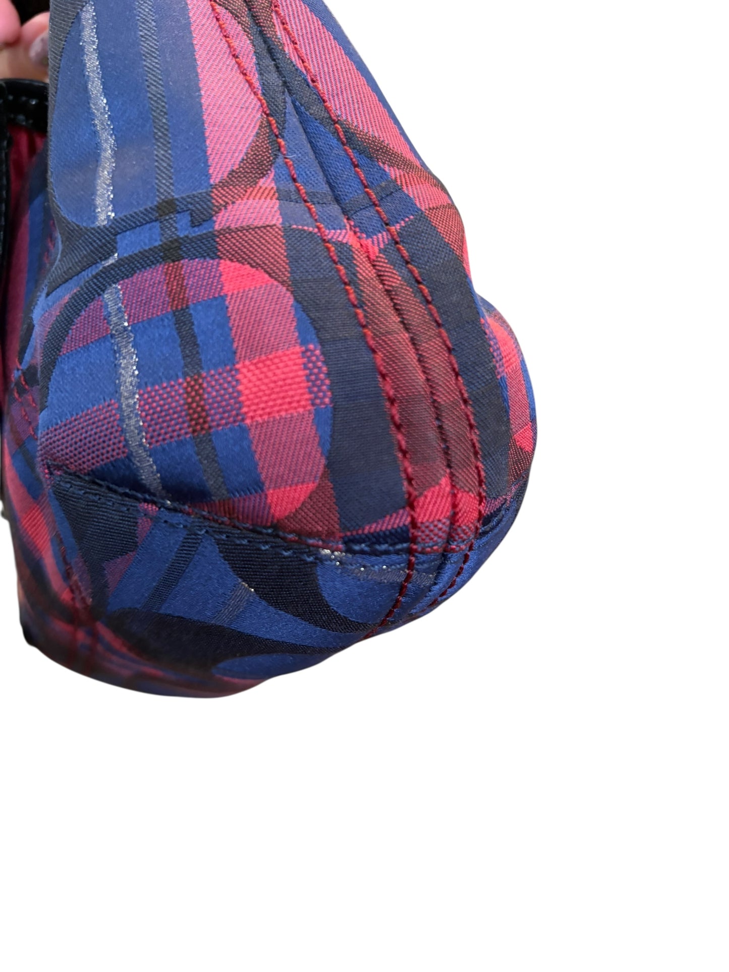 Mini Coach Poppy Berry Tartan Plaid Shoulder Bag