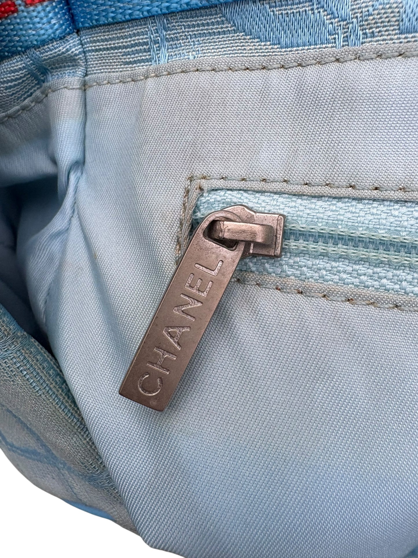 Chanel Blue CC Travel Line Tote Bag