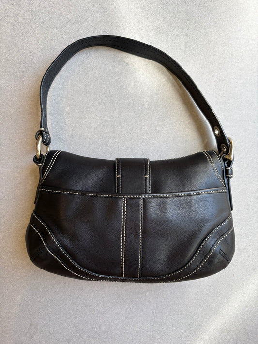 Coach Soho Black Leather Shoulder Bag