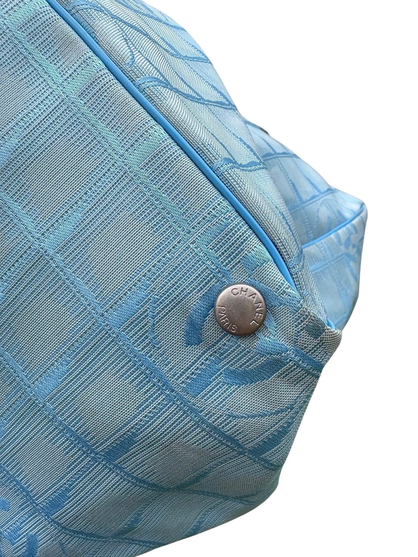 Chanel Blue CC Travel Line Tote Bag