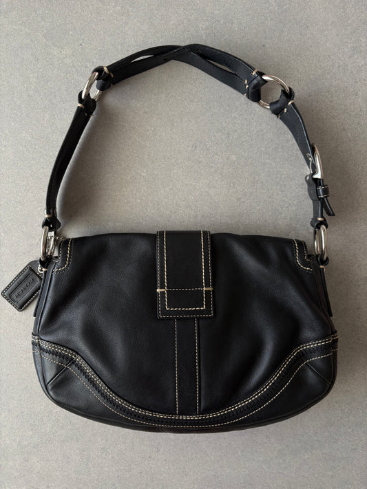 Coach Soho Black Leather Shoulder Bag