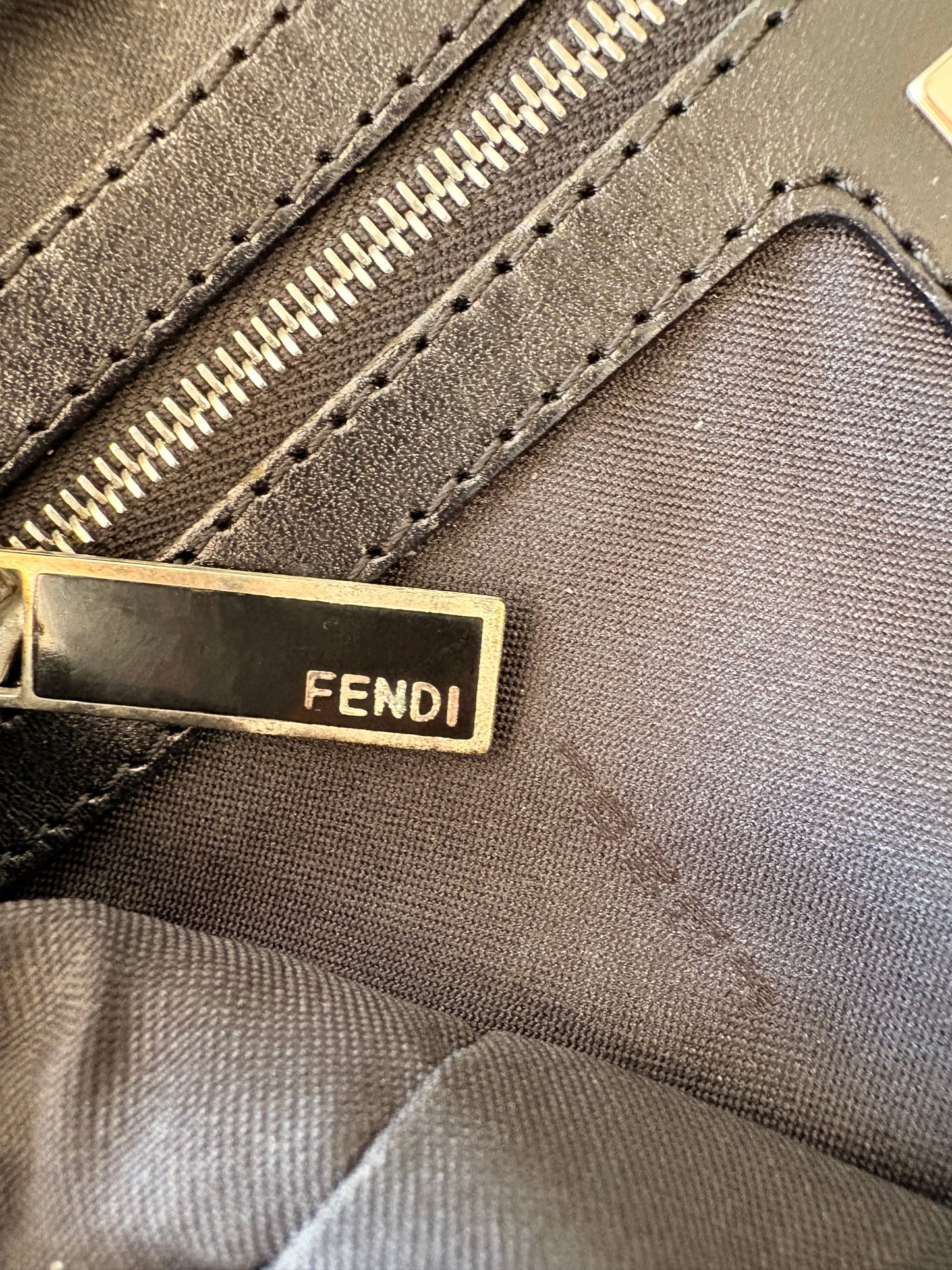Fendi Zucca Shoulder Bag Black
