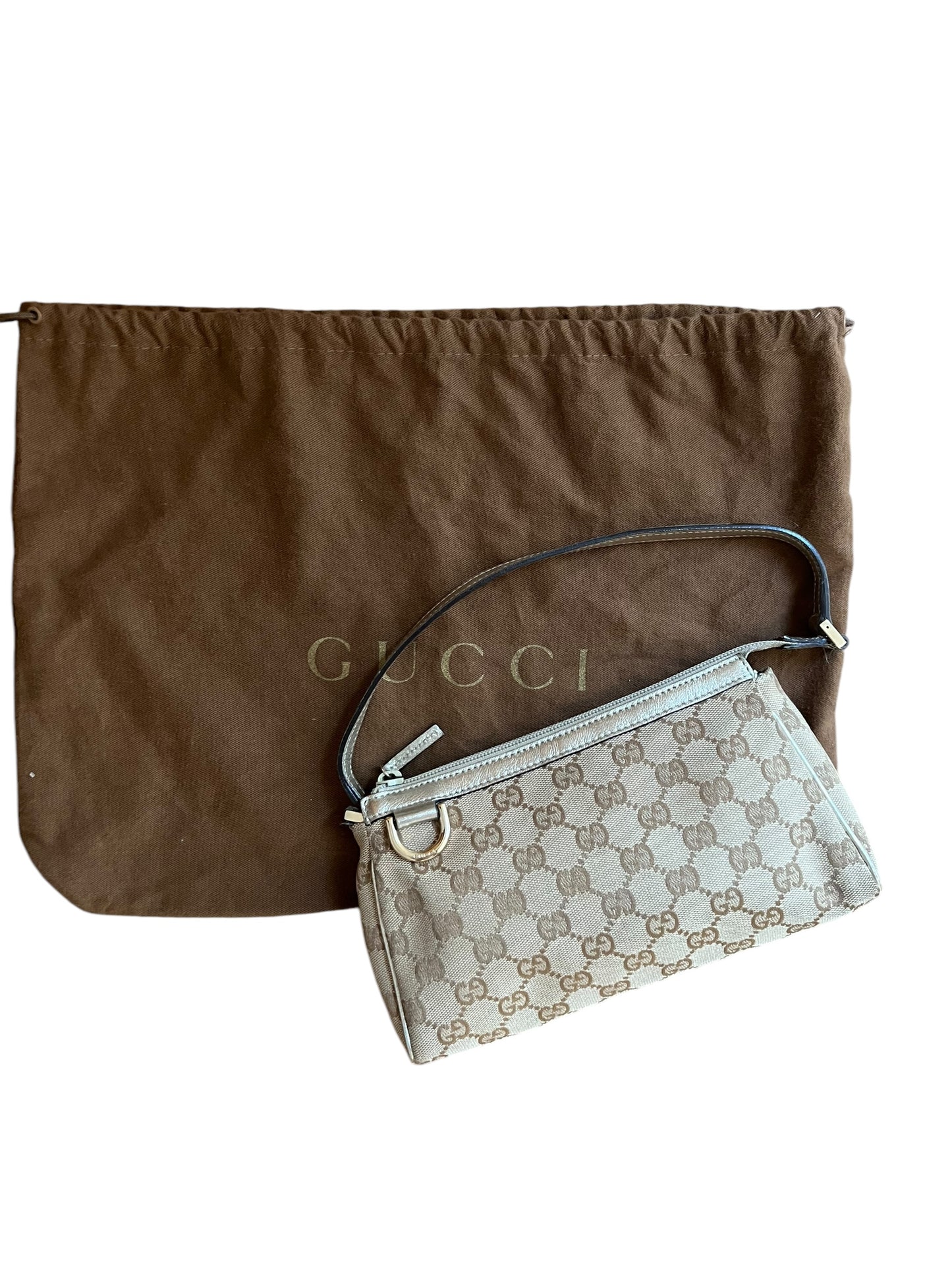 Gucci Metallic GG Canvas & Leather Abbey Pochette