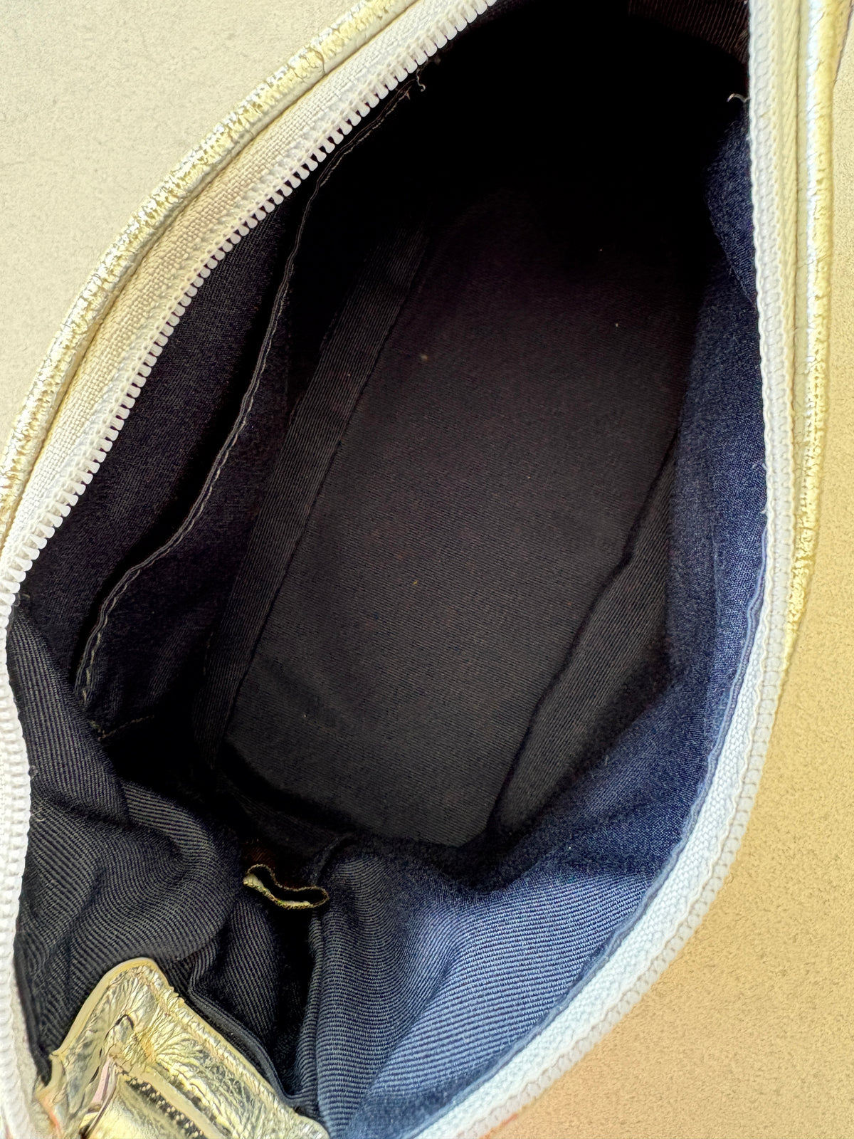 Coach Demi Denim and Silver Pouch