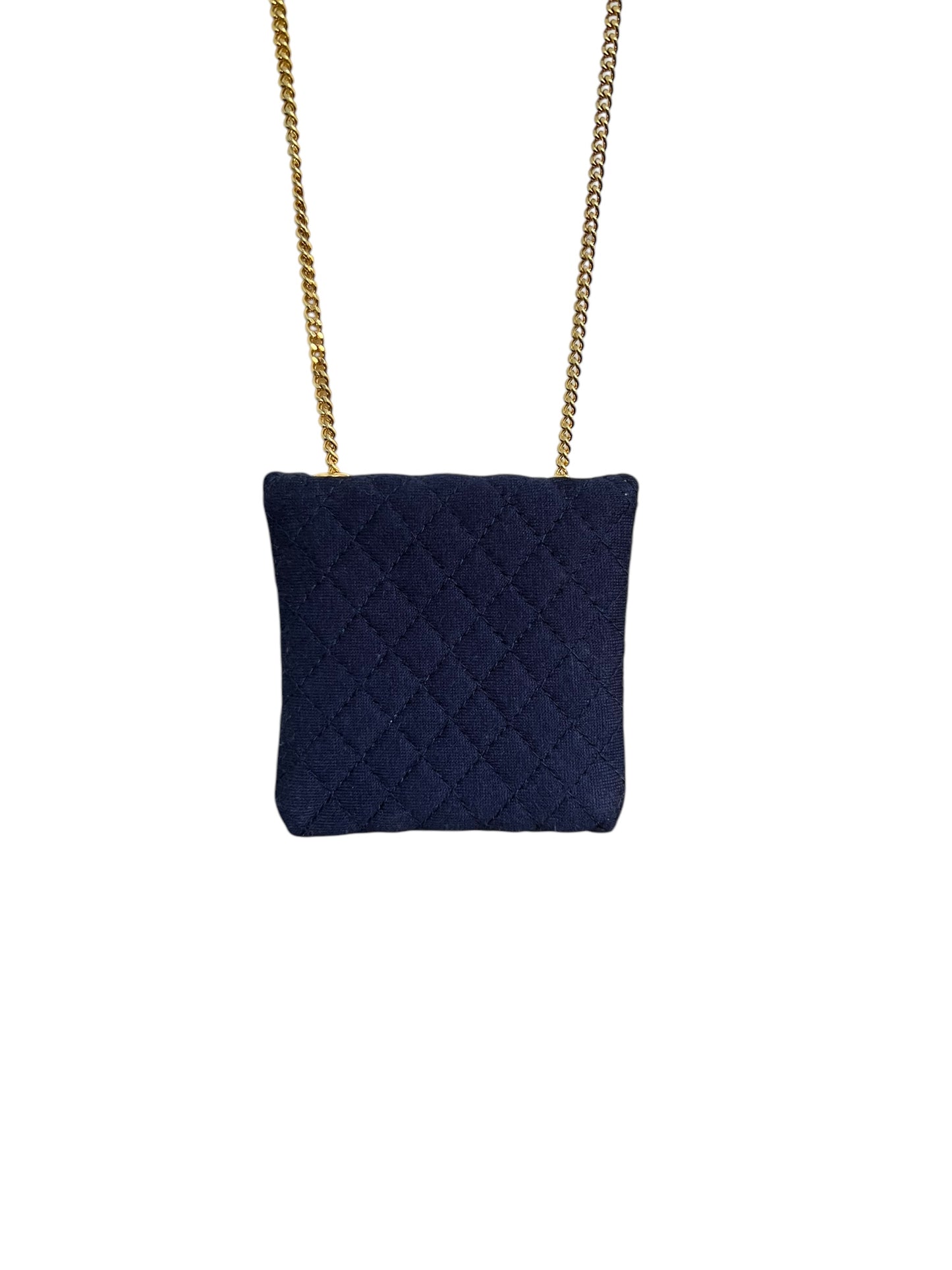 Chanel Chain Pouch Jersey Navy