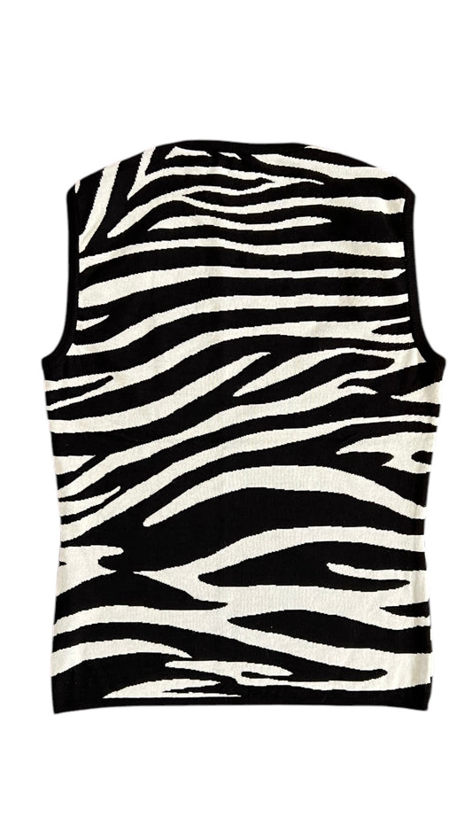 Celine Zebra Cashmere Tank Top