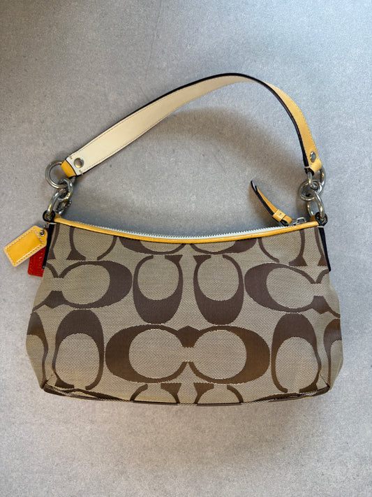 Coach Beige Monogram Shoulder Bag