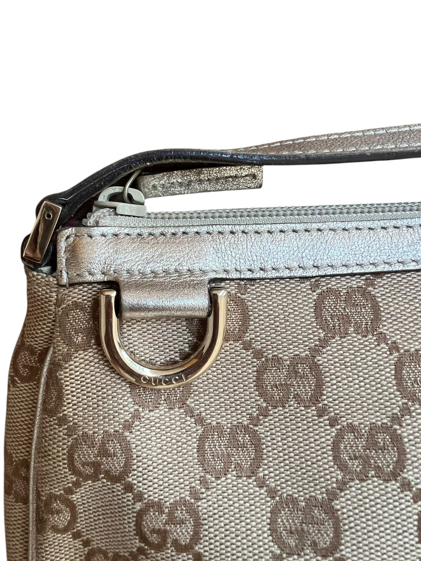 Gucci Metallic GG Canvas & Leather Abbey Pochette