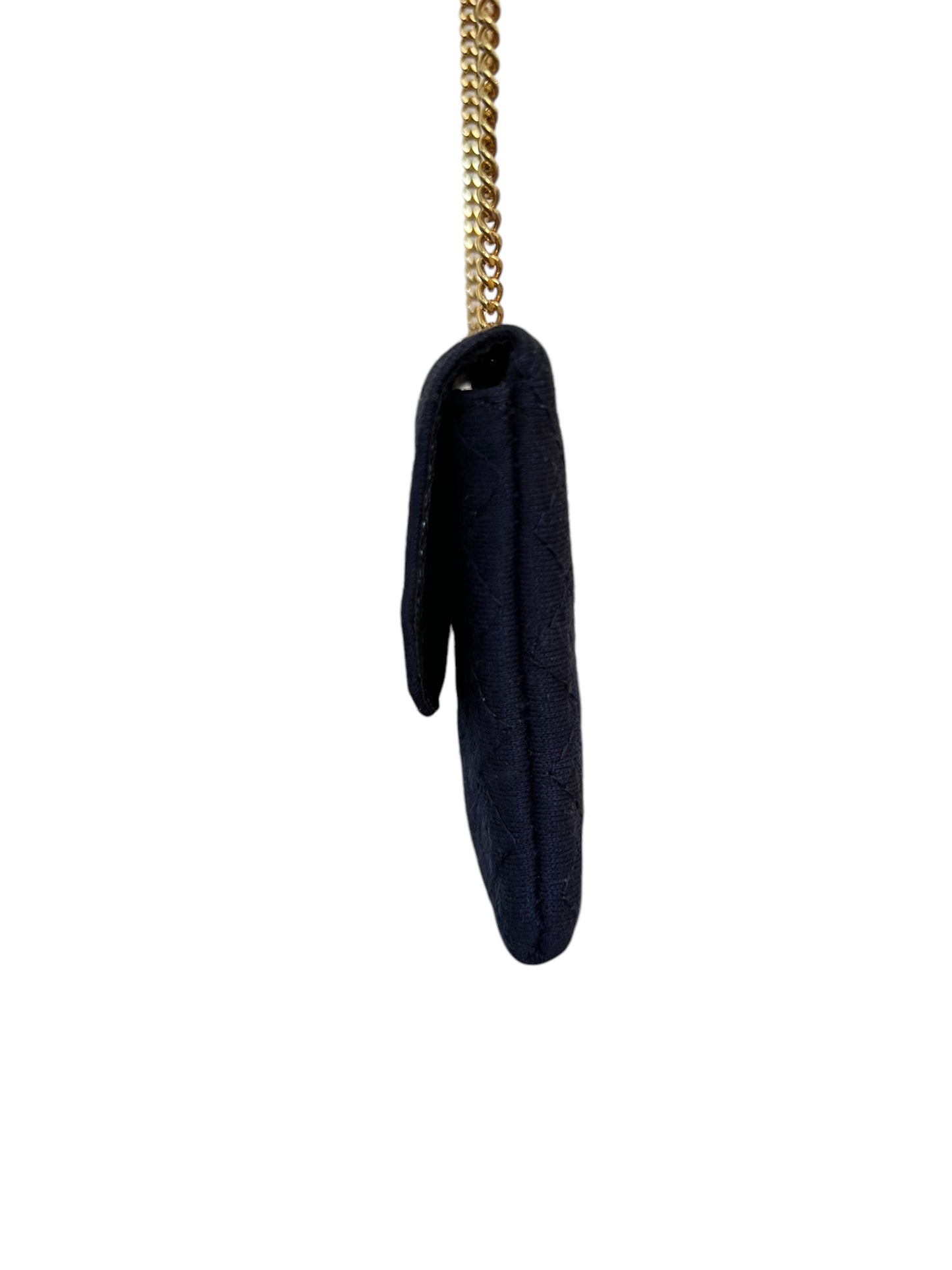 Chanel Chain Pouch Jersey Navy