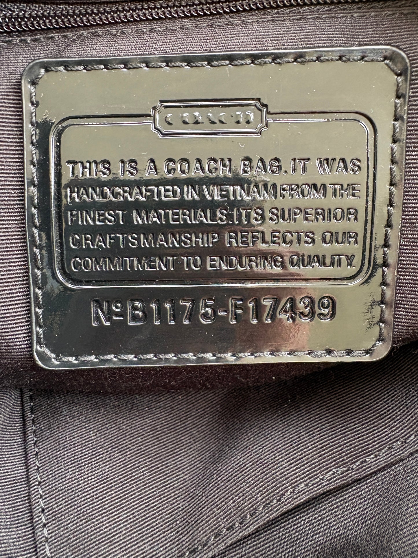 Coach Poppy Monogram Black Shoulder Bag