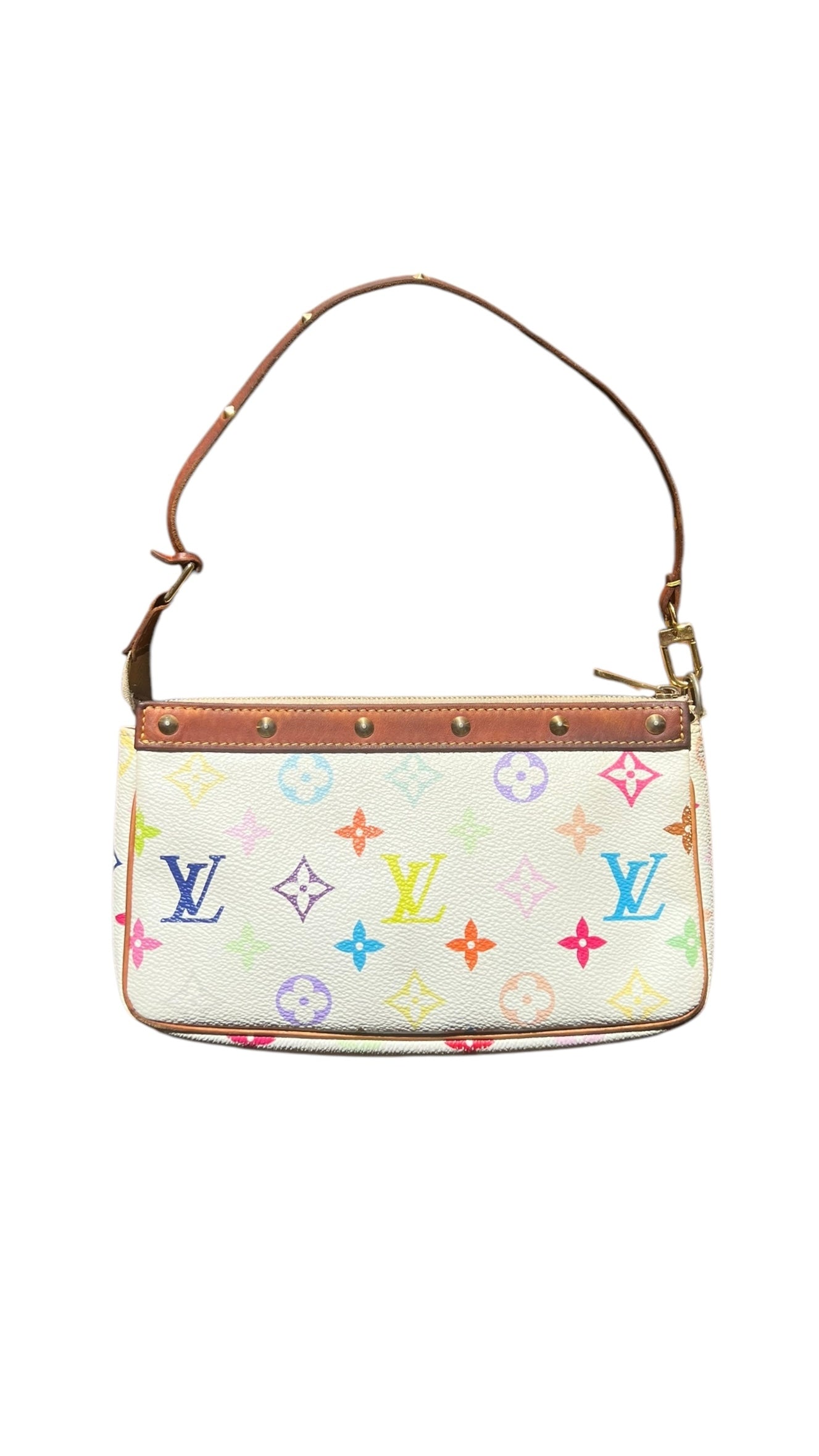 Louis Vuitton x Takashi Murakami White Multicolour Pochette Accessoires 2000s