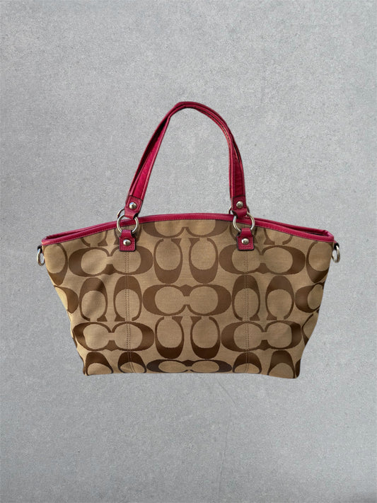 Coach Brown and Pink Tote Bag
