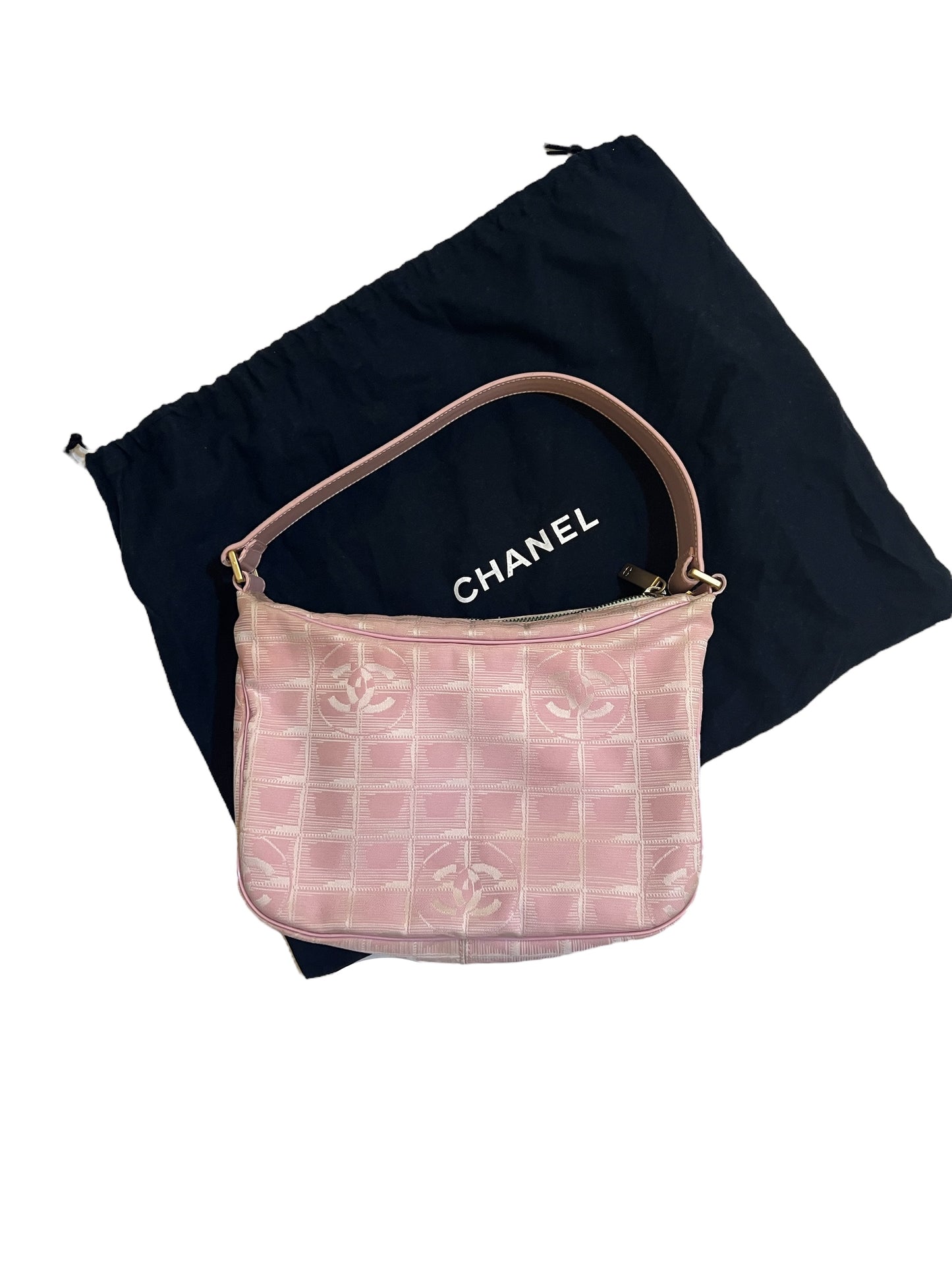 Chanel Pink Travel Line Shoulder Bag 2000s