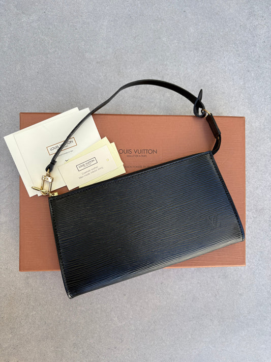 Louis Vuitton Black Epi Leather Pochette Accessoires