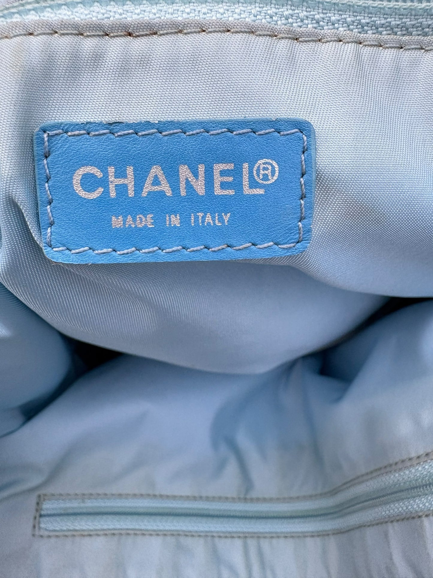 Chanel Blue CC Travel Line Tote Bag