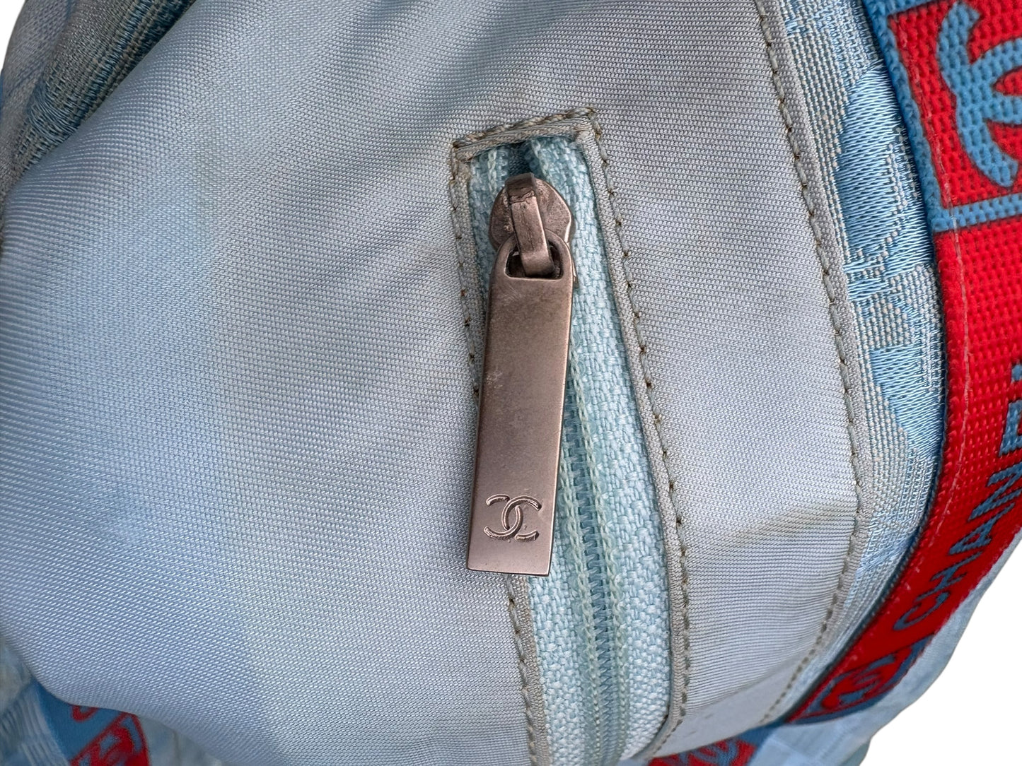 Chanel Blue CC Travel Line Tote Bag