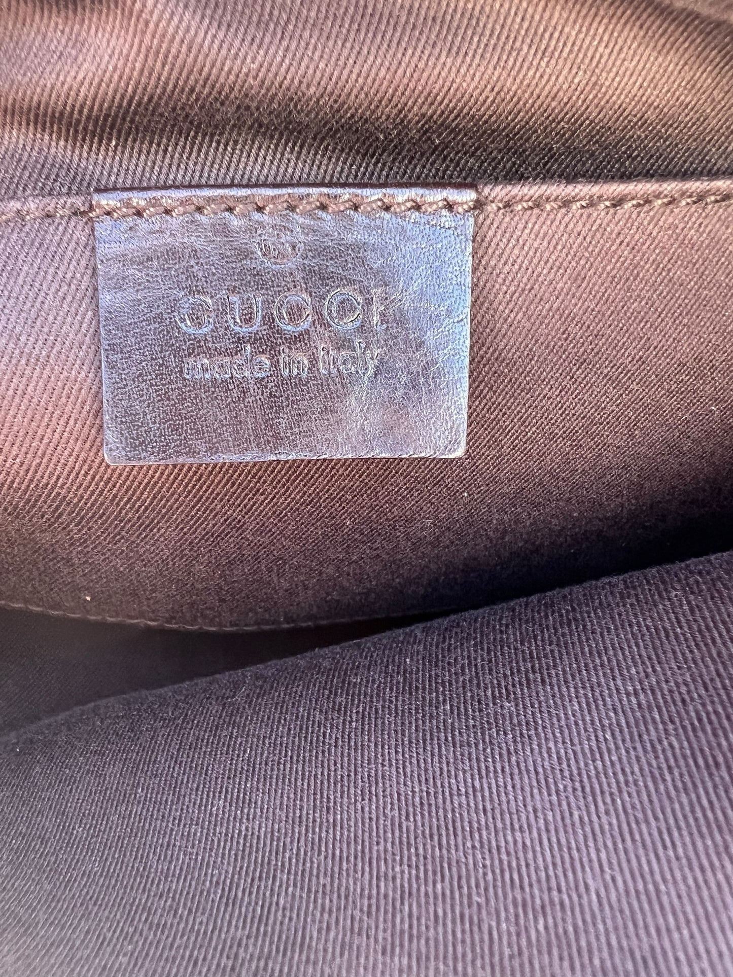 Gucci Brown GG Canvas and Leather Pochette