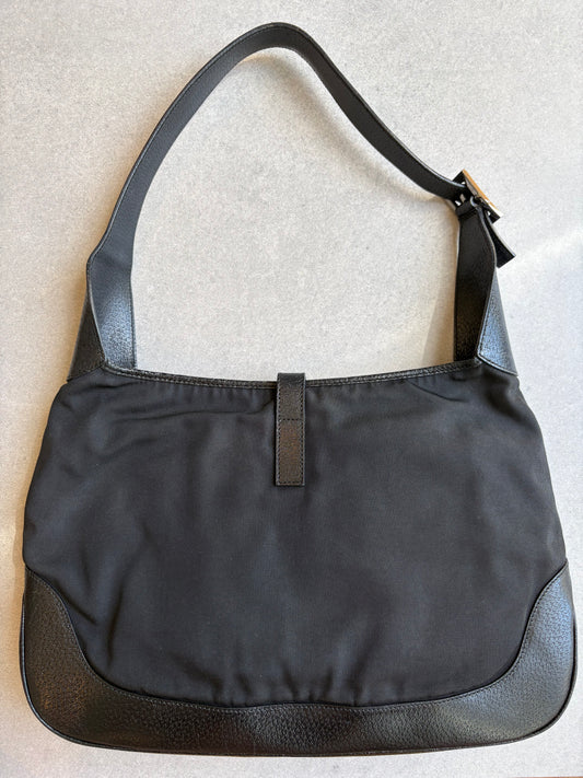 Gucci Black Leather and Material Jackie Bag