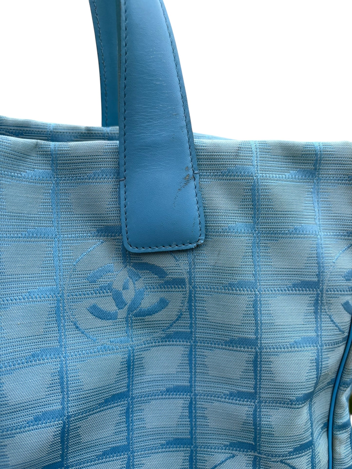 Chanel Blue CC Travel Line Tote Bag