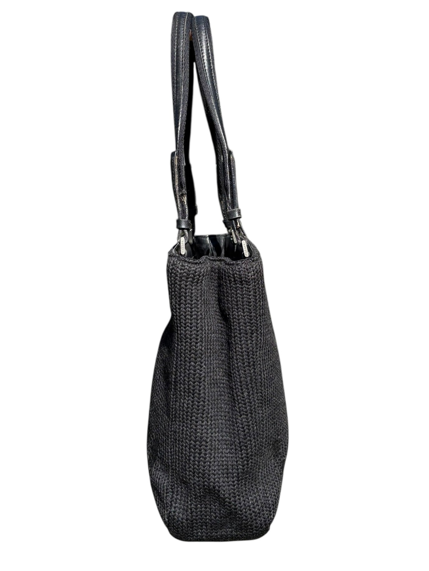 Prada Knit Shoulder Tote Bag Black