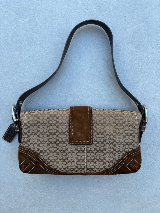 Coach Soho Brown Signature Monogram Shoulder Bag