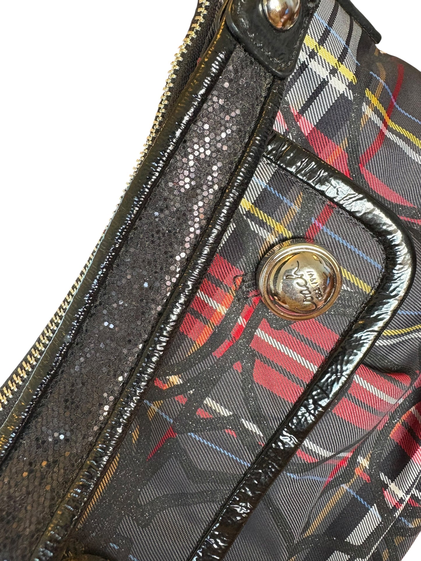 Coach Poppy Tartan Two Way Shoulder Bag