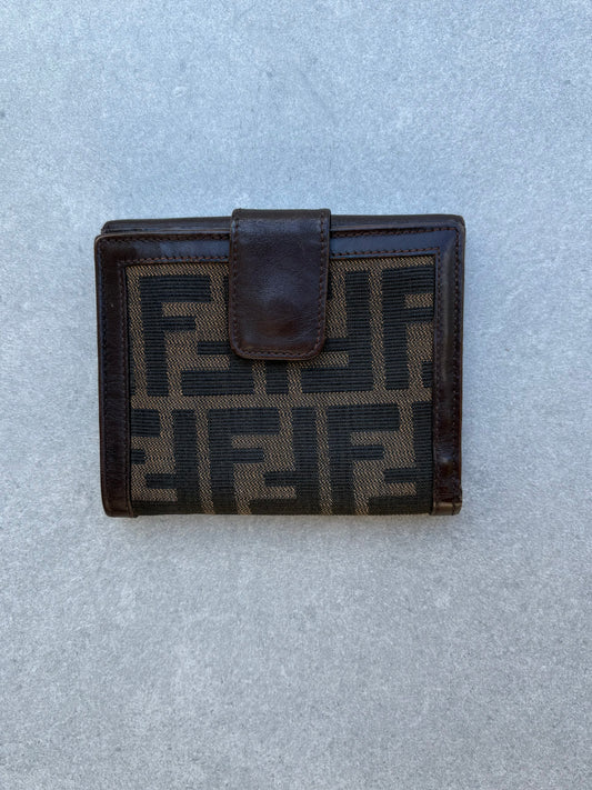 Fendi Brown Zucca Canvas and Leather Wallet