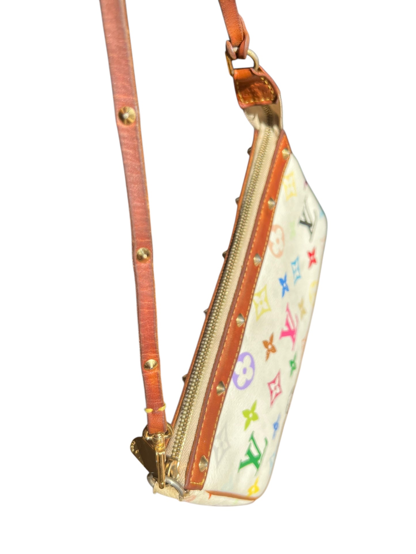 Louis Vuitton x Takashi Murakami White Multicolour Pochette Accessoires 2000s