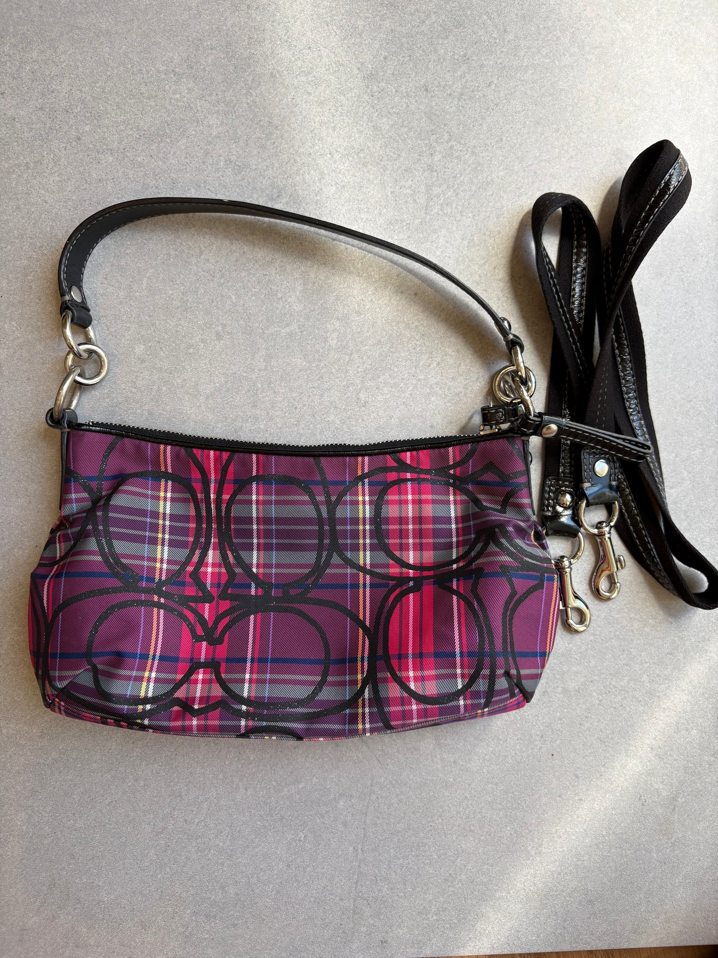 Coach Poppy Tartan Shoulder Bag