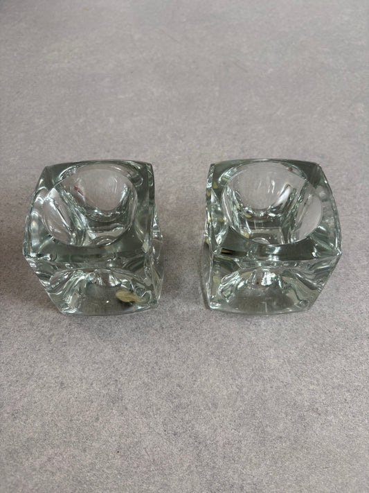 Bohemian Glass Candle Holders