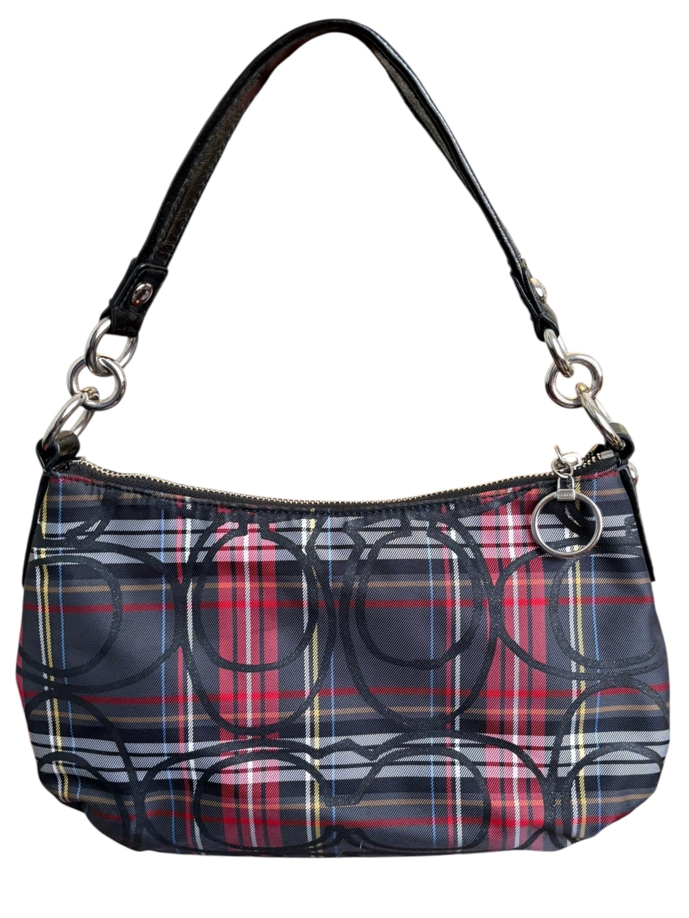 Coach Poppy Tartan Two Way Shoulder Bag