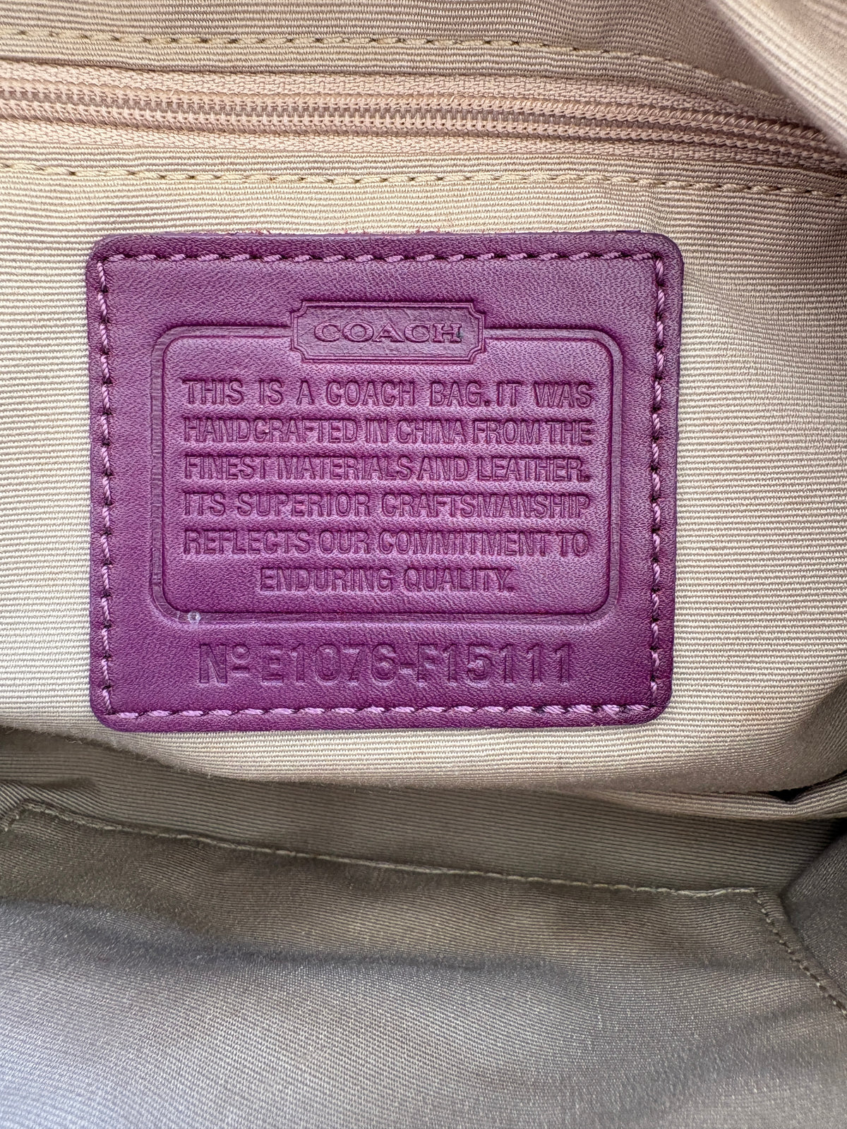 Coach Poppy Purple Monogram Shoulder Bag